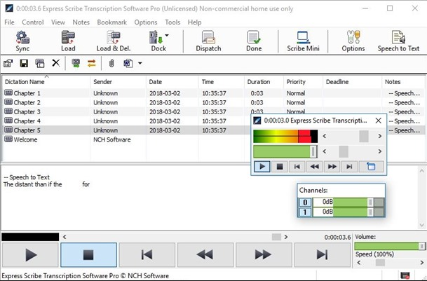 NCH Express Scribe Pro Transcription Software